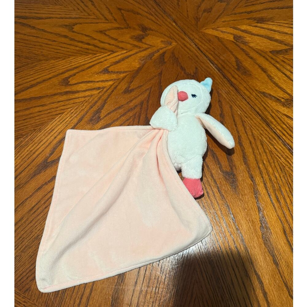 Carters Pink WHite Owl Bird Lovey Blanket Plush Security Blanket Replacement
